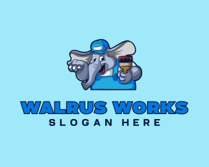 Elephant Painter Renovation logo design