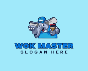 Elephant Painter Renovation logo design