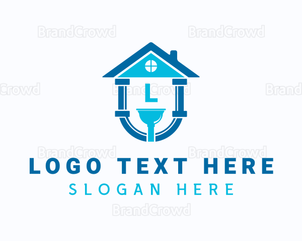 Plumbing Pipe Plunger Logo