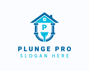 Plunger - Plumbing Pipe Plunger logo design