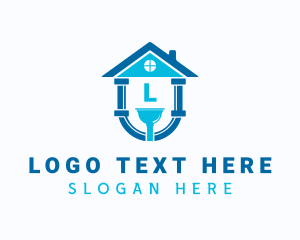 Plumbing Pipe Plunger Logo