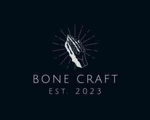 Skeleton - Praying Skeleton Hand logo design