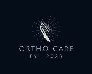 Orthopedic - Praying Skeleton Hand logo design