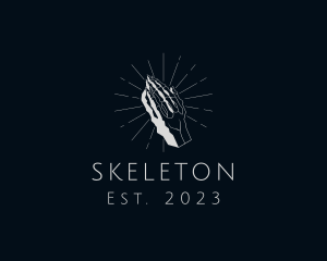 Praying Skeleton Hand logo design