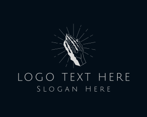 Praying Skeleton Hand Logo