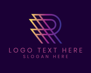 Software - Tech Gradient Letter R logo design