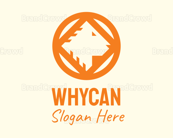 Orange Wild Lion Head Logo