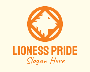 Orange Wild Lion Head logo design