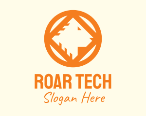 Roar - Orange Wild Lion Head logo design