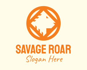 Orange Wild Lion Head logo design