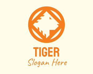 Orange Wild Lion Head logo design