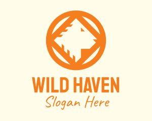 Orange Wild Lion Head logo design