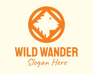 Orange Wild Lion Head logo design