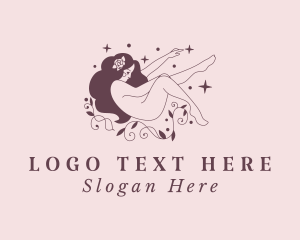 Model - Stars Leaf Woman Spa logo design
