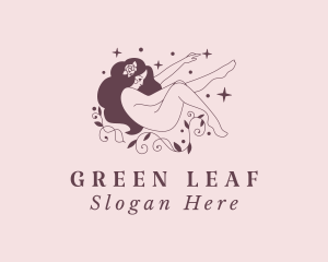 Stars Leaf Woman Spa  logo design