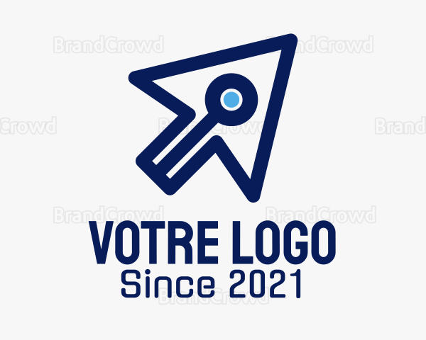 Blue Digital Cursor Logo