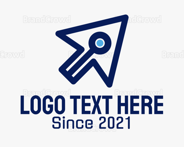 Blue Digital Cursor Logo