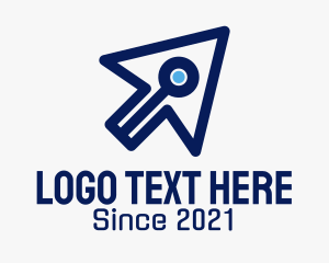 Online Shopping - Blue Digital Cursor logo design