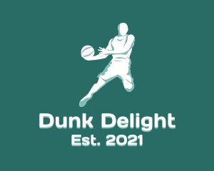 Dunk - Basketball Player Athlete logo design