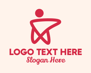 Lifestyle - Pink Yoga Instructor Star logo design