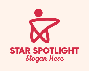 Pink Yoga Instructor Star logo design