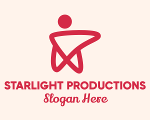 Showbiz - Pink Yoga Instructor Star logo design