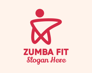 Zumba - Pink Yoga Instructor Star logo design