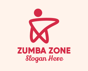Zumba - Pink Yoga Instructor Star logo design