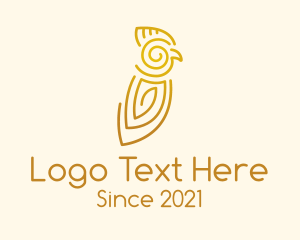 Gold - Tribal Parrot Outline logo design