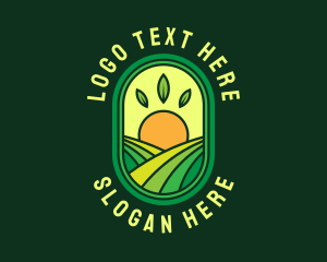 Farming Sun Emblem Logo