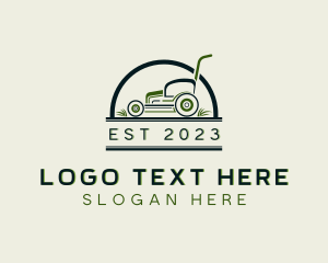 Landscaping - Grass Cutting Lawn Mower logo design