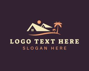 Beach House - Tropical House Property logo design