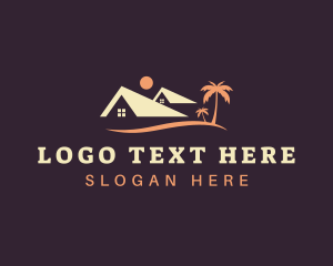 Vacation - Tropical House Property logo design