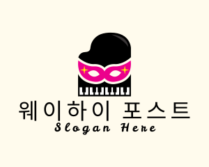 Mask Piano Pianist logo design