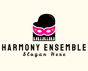Orchestra - Mask Piano Pianist logo design