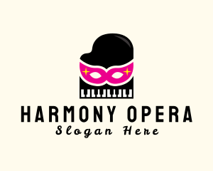 Opera - Mask Piano Pianist logo design