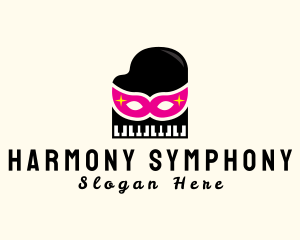 Orchestra - Mask Piano Pianist logo design