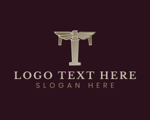 Agency - Eagle Bird Wing Letter T logo design