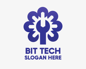 Violet Tech Wrench logo design