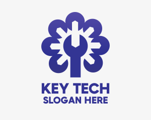 Violet Tech Wrench logo design