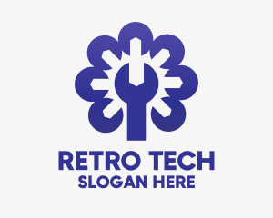 Violet Tech Wrench logo design