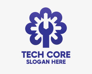 Violet Tech Wrench logo design