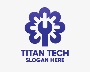 Violet Tech Wrench logo design