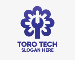 Violet Tech Wrench logo design