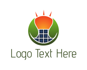 Sustainable  Energy - Leaf Solar Panel logo design