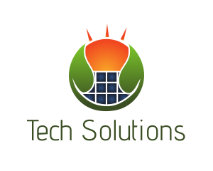 Renewable Energy - Leaf Solar Panel logo design