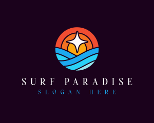 Sunset Beach Wave logo design