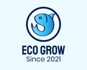 Aquaponics - Blue Sea Fish logo design