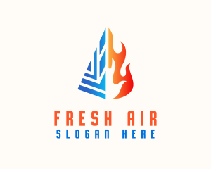 Heating Cooling Ventilation logo design