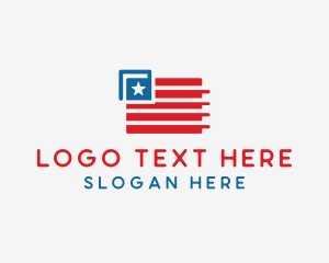 American - Political Veteran Flag logo design